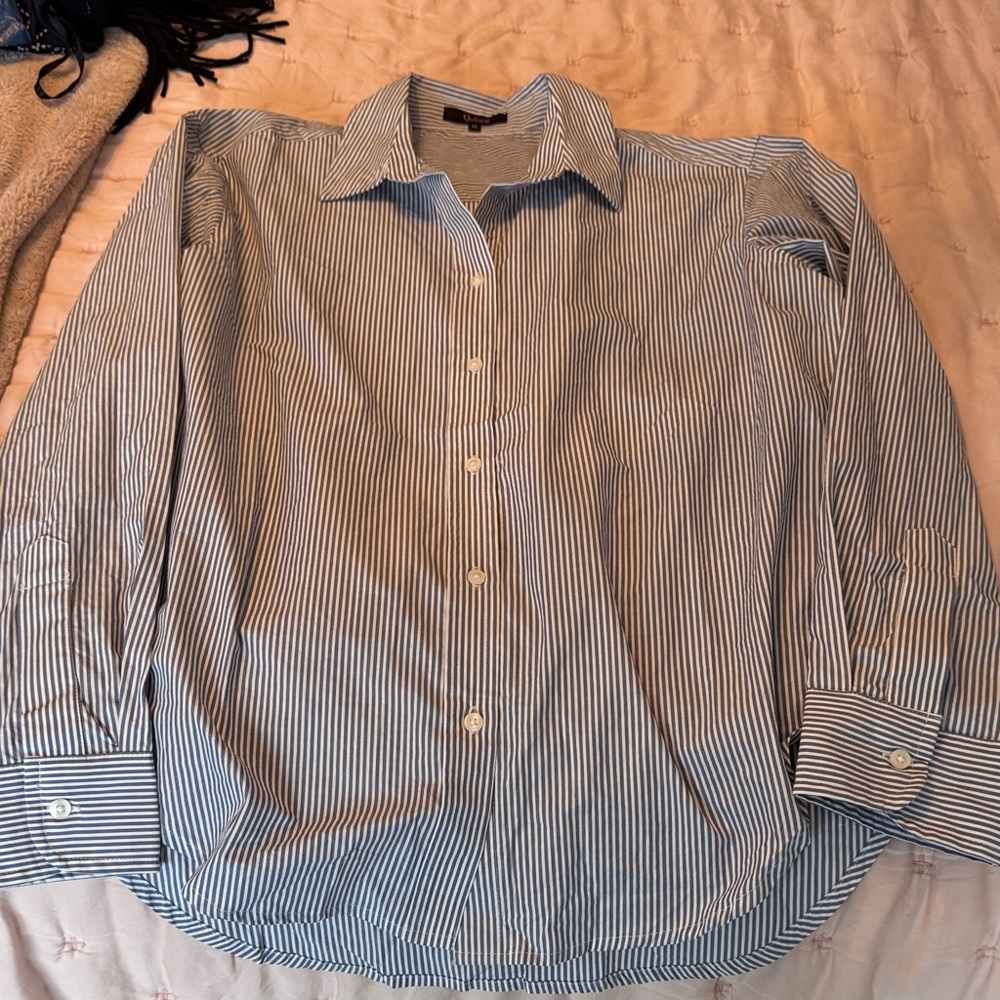 Quince  Blue Stripe Button-Down Shirt